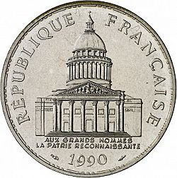 Large Obverse for 100 Francs 1990 coin