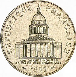 Large Obverse for 100 Francs 1995 coin