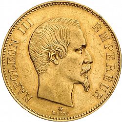 Large Obverse for 100 Francs 1855 coin