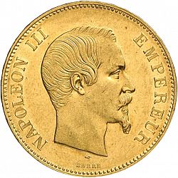 Large Obverse for 100 Francs 1857 coin