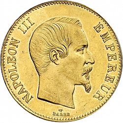 Large Obverse for 100 Francs 1858 coin