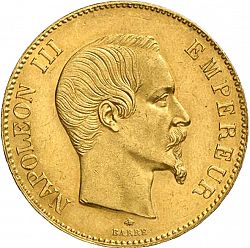Large Obverse for 100 Francs 1858 coin