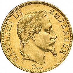 Large Obverse for 100 Francs 1865 coin