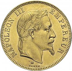 Large Obverse for 100 Francs 1866 coin