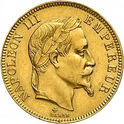 Large Obverse for 100 Francs 1866 coin