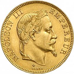 Large Obverse for 100 Francs 1867 coin