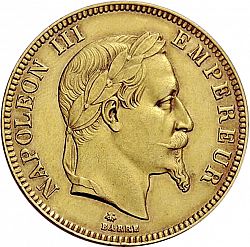 Large Obverse for 100 Francs 1868 coin