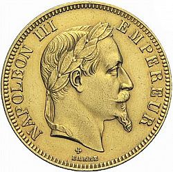 Large Obverse for 100 Francs 1869 coin