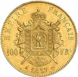 Large Reverse for 100 Francs 1857 coin