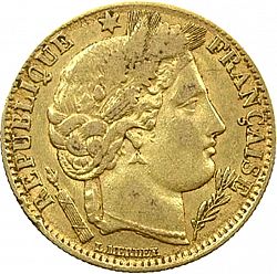 Large Obverse for 10 Francs 1851 coin