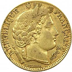 Large Obverse for 10 Francs 1851 coin
