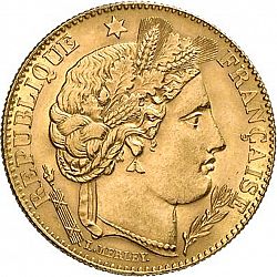 Large Obverse for 10 Francs 1896 coin