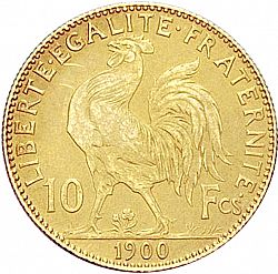 Large Reverse for 10 Francs 1900 coin