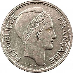 Large Obverse for 10 Francs 1948 coin