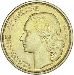 Large Obverse for 10 Francs 1955 coin
