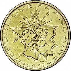 Large Obverse for 10 Francs 1975 coin