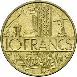 Large Obverse for 10 Francs 1987 coin