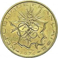 Large Reverse for 10 Francs 1976 coin