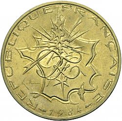 Large Reverse for 10 Francs 1984 coin