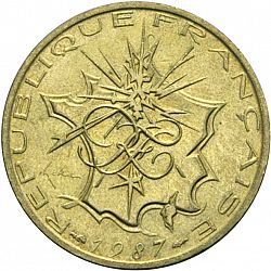 Large Reverse for 10 Francs 1987 coin