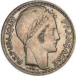 Large Obverse for 10 Francs 1946 coin