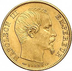 Large Obverse for 10 Francs 1854 coin