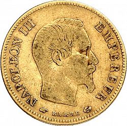 Large Obverse for 10 Francs 1857 coin