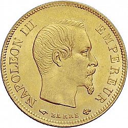 Large Obverse for 10 Francs 1858 coin