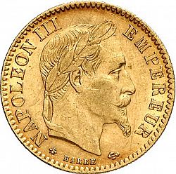 Large Obverse for 10 Francs 1865 coin
