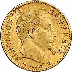 Large Obverse for 10 Francs 1866 coin