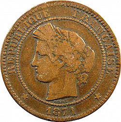 Large Obverse for 10 Centimes 1871 coin