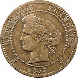 Large Obverse for 10 Centimes 1875 coin