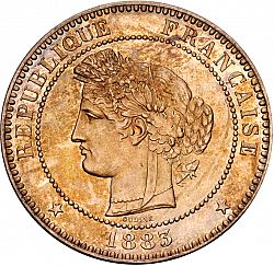 Large Obverse for 10 Centimes 1883 coin
