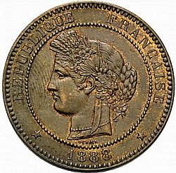 Large Obverse for 10 Centimes 1888 coin