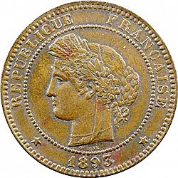 Large Obverse for 10 Centimes 1893 coin