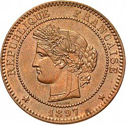 Large Obverse for 10 Centimes 1897 coin
