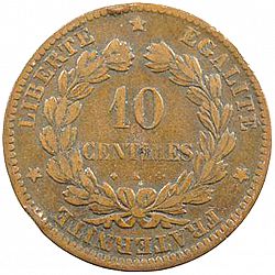 Large Reverse for 10 Centimes 1871 coin