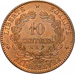 Large Reverse for 10 Centimes 1897 coin