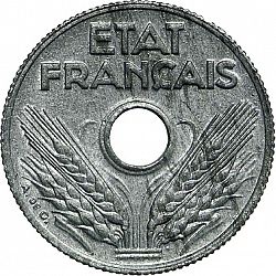 Large Obverse for 10 Centimes 1943 coin