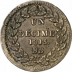 Large Reverse for Un Décime 1815 coin