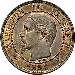 Large Obverse for 10 Centimes 1853 coin