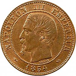 Large Obverse for 10 Centimes 1854 coin