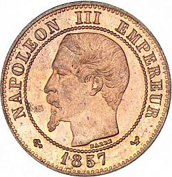 Large Obverse for 10 Centimes 1857 coin