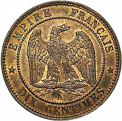 Large Reverse for 10 Centimes 1853 coin