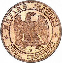 Large Reverse for 10 Centimes 1857 coin