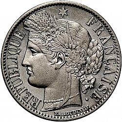 Large Obverse for 1 Franc 1851 coin