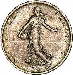 Large Obverse for 1 Franc 1900 coin