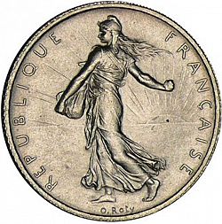 Large Obverse for 1 Franc 1904 coin