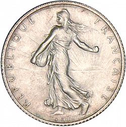 Large Obverse for 1 Franc 1909 coin
