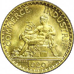 Large Obverse for 1 Franc 1920 coin